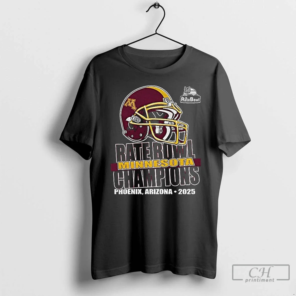 Minnesota Golden Gophers Helmet Rate Bowl Champions - Adult & Kids T-Shirts, Sweatshirts & Hoodies apparel design preview 1
