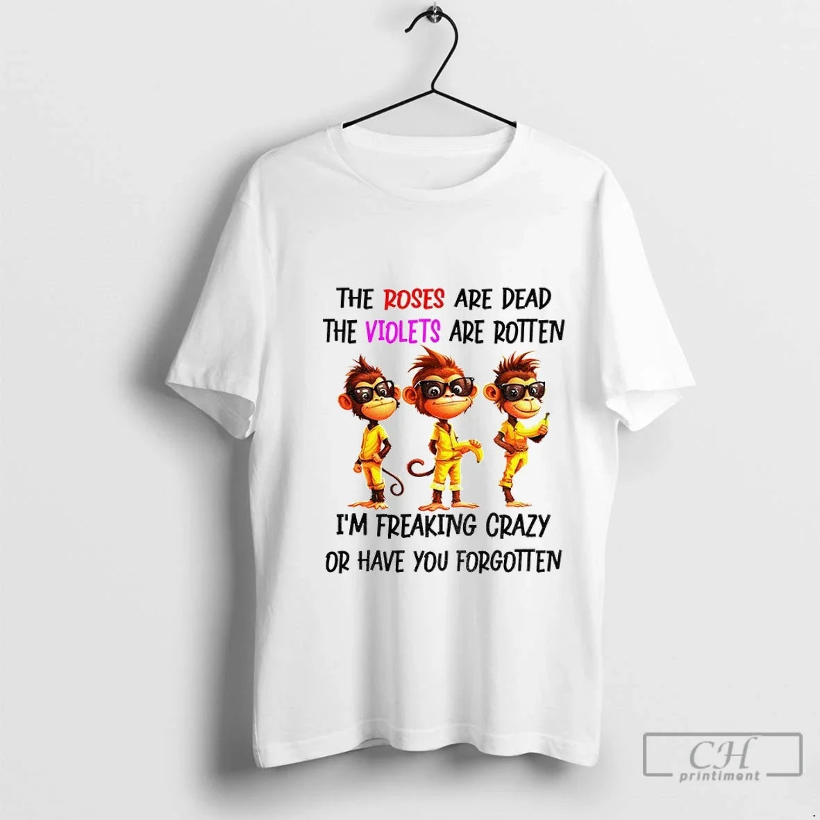 Premium Monkey Banana The Roses Are Dead Violets - Adult & Kids T-Shirts, Sweatshirts & Hoodies apparel design preview 1