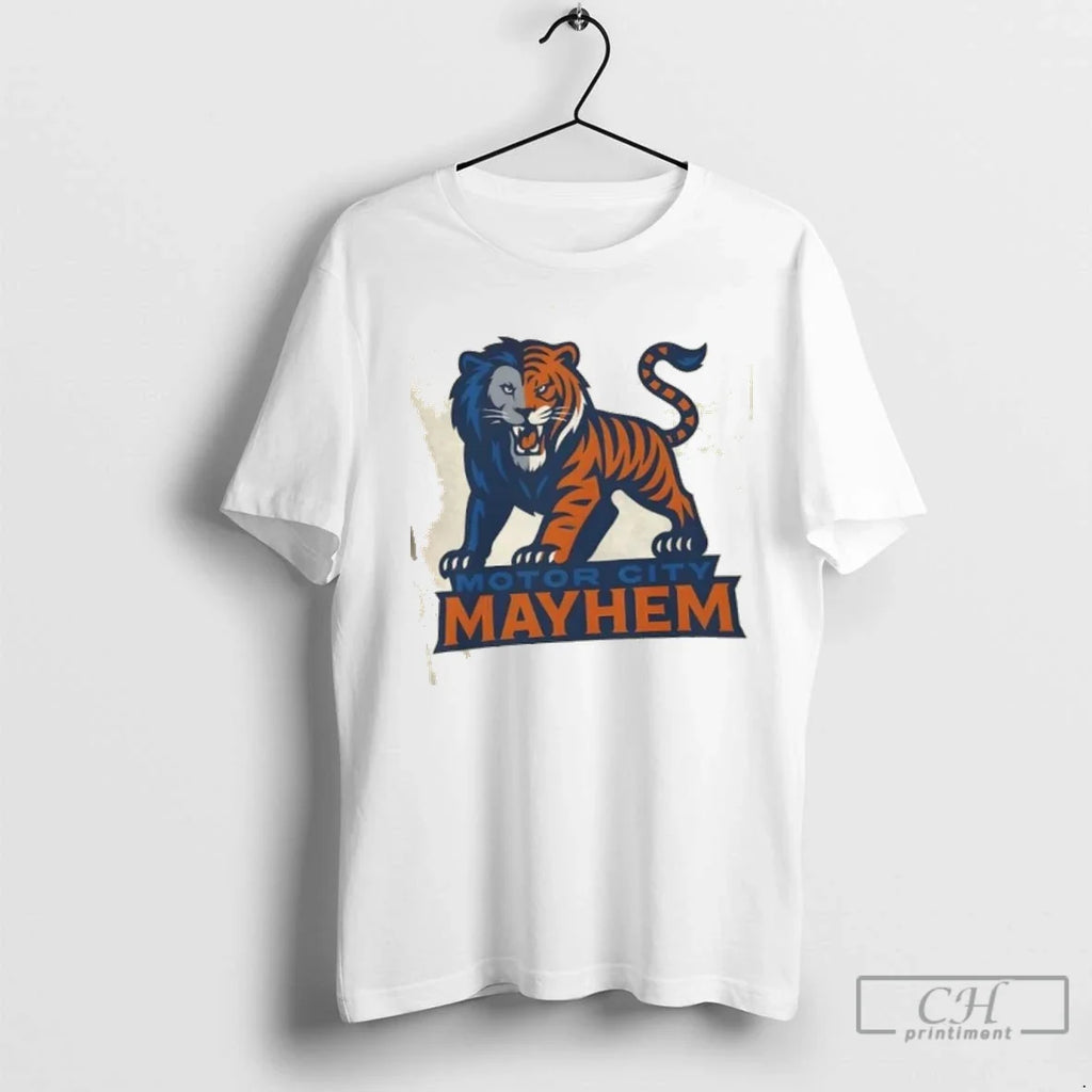 Premium Motor City Mayhem Detroit Liger Lions X - Adult & Kids T-Shirts, Sweatshirts & Hoodies apparel design preview 1