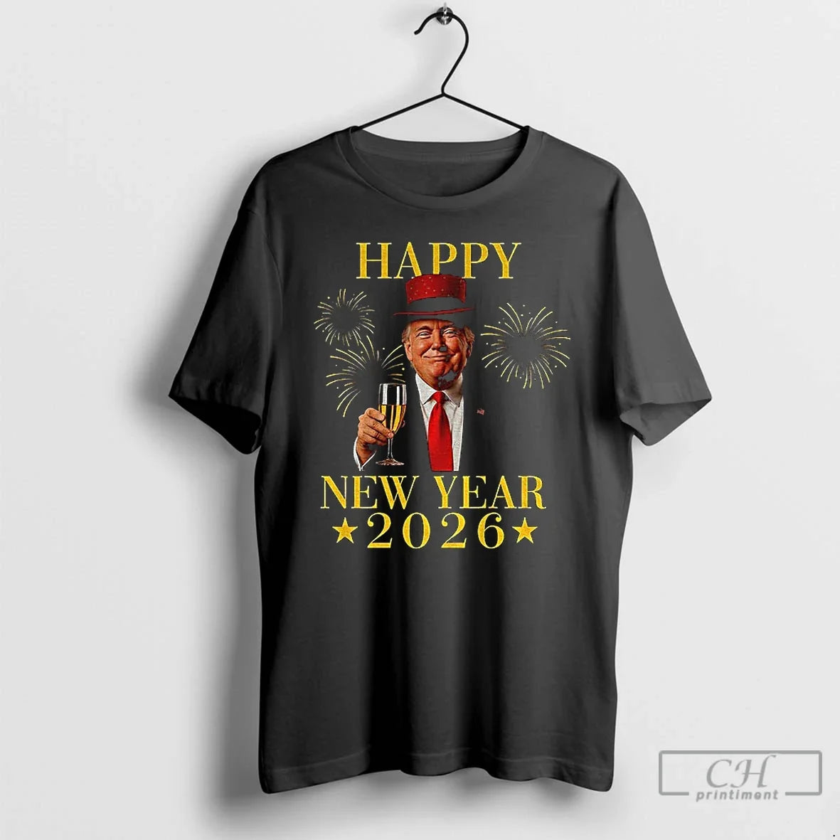 New Year 2026 Presidential Retro Fireworks Trump - Adult & Kids T-Shirts, Sweatshirts & Hoodies apparel design preview 1