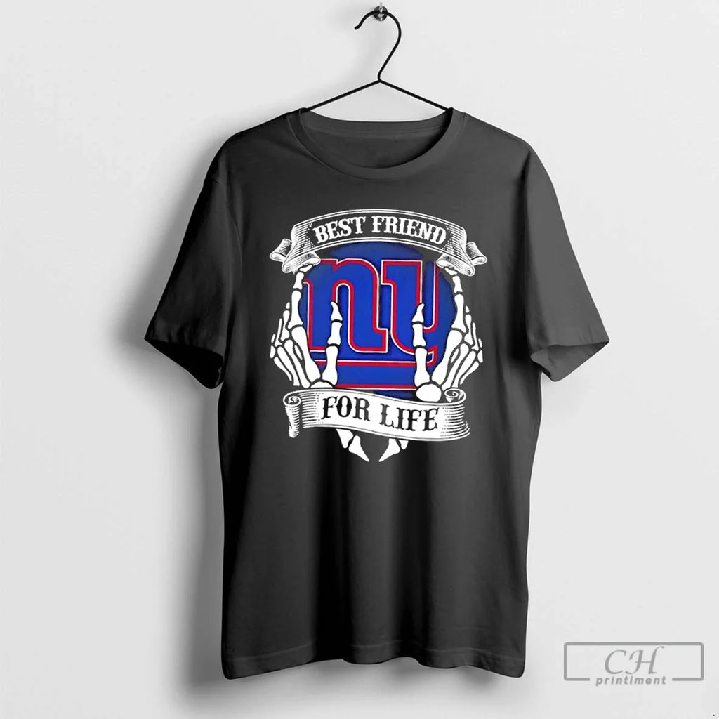 New York Giants Football Best Friend Life Hands Bones - Adult & Kids T-Shirts, Sweatshirts & Hoodies apparel design preview 1