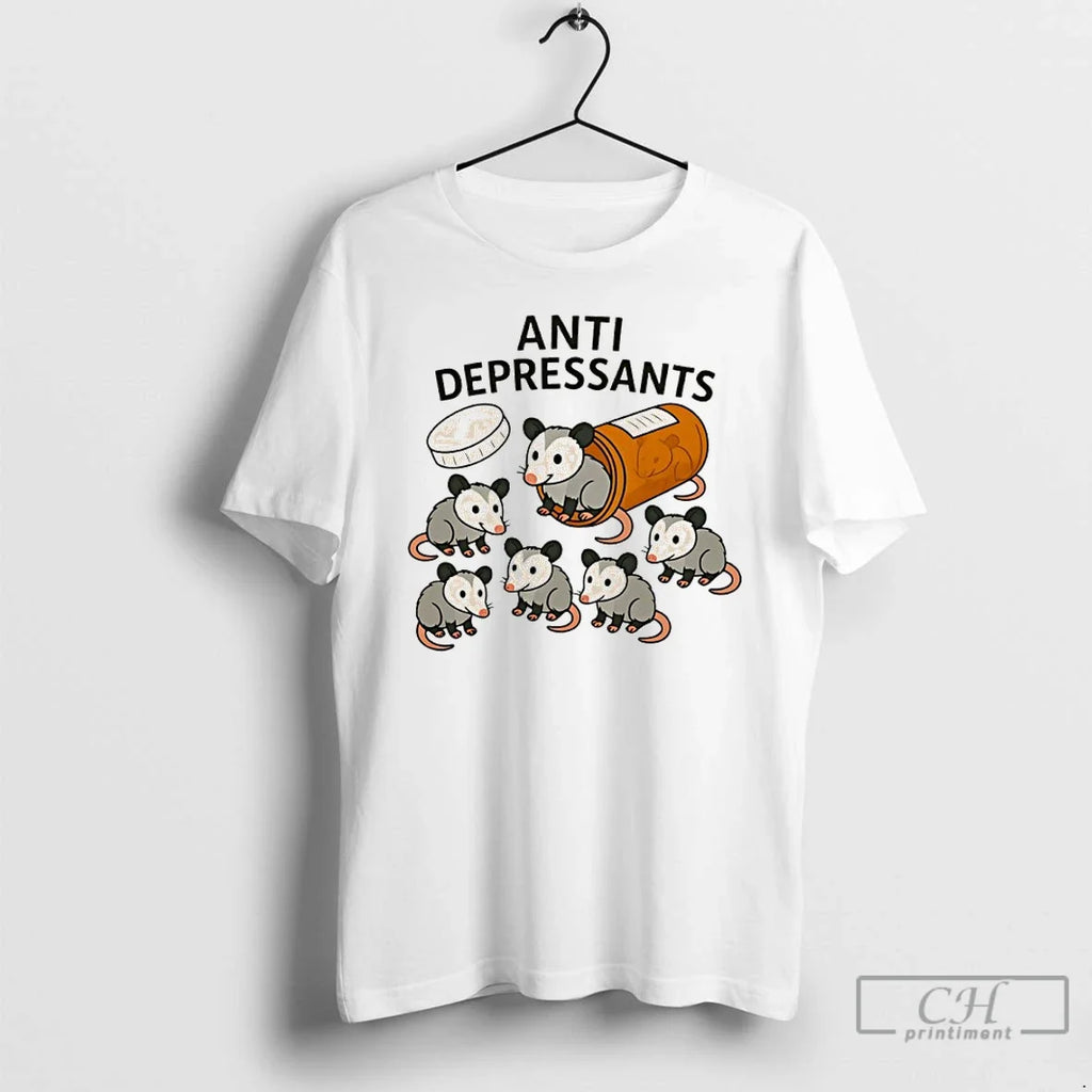 Opossum Anti Depressants Meme - Adult & Kids T-Shirts, Sweatshirts & Hoodies apparel design preview 1