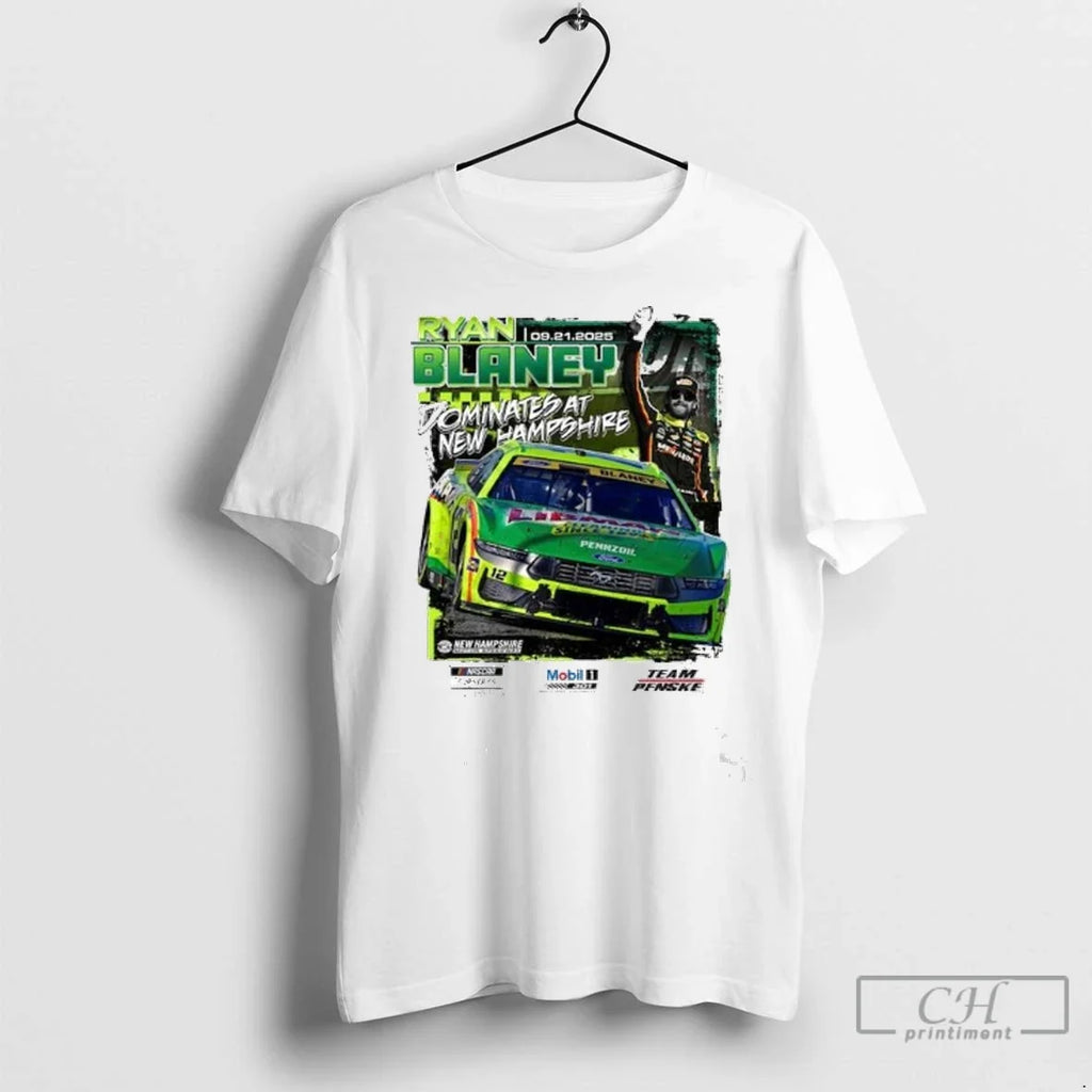 Premium Ryan Blaney Checkered Flag 2025 Mobil 1 301 - Adult & Kids T-Shirts, Sweatshirts & Hoodies apparel design preview 1