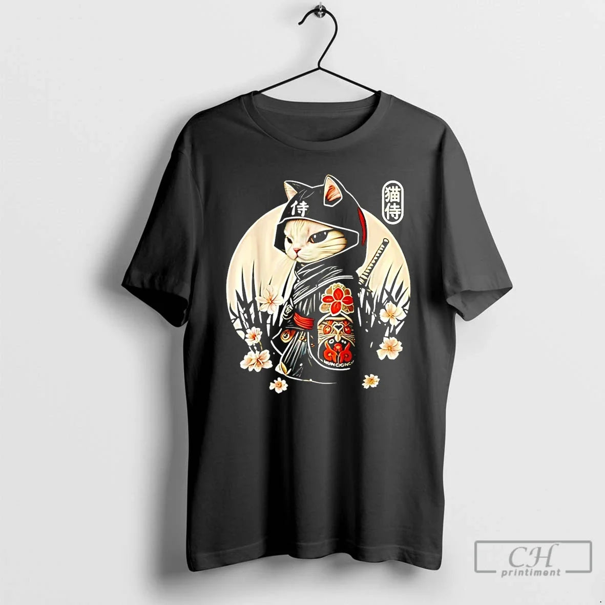 Samurai Cat - Adult & Kids T-Shirts, Sweatshirts & Hoodies apparel design preview 1