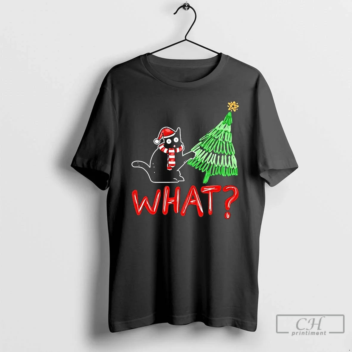 Santa Cat Tree What - Adult & Kids T-Shirts, Sweatshirts & Hoodies apparel design preview 1