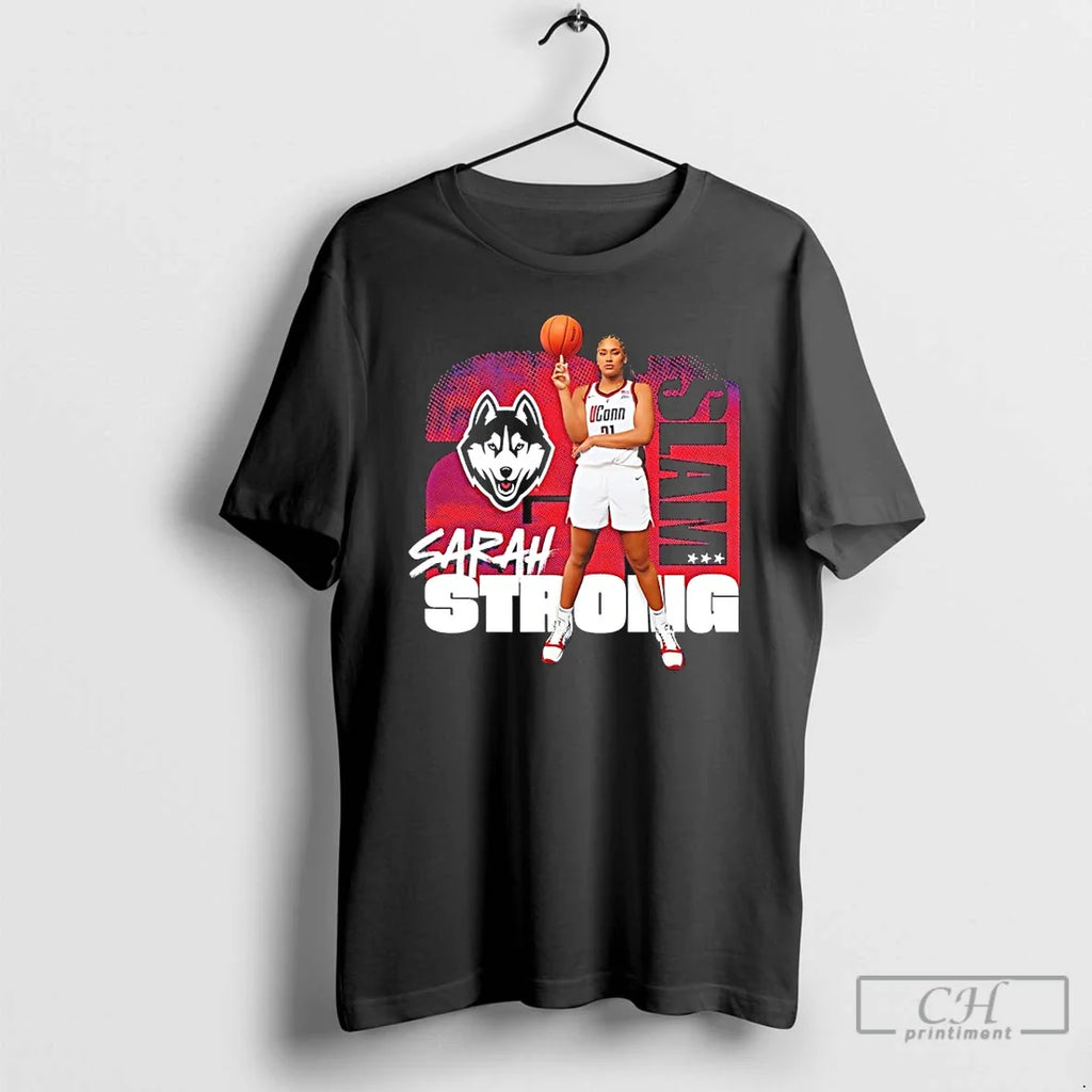 Sarah Strong 21 Uconn Huskies Basketbvall Slam - Adult & Kids T-Shirts, Sweatshirts & Hoodies apparel design preview 1