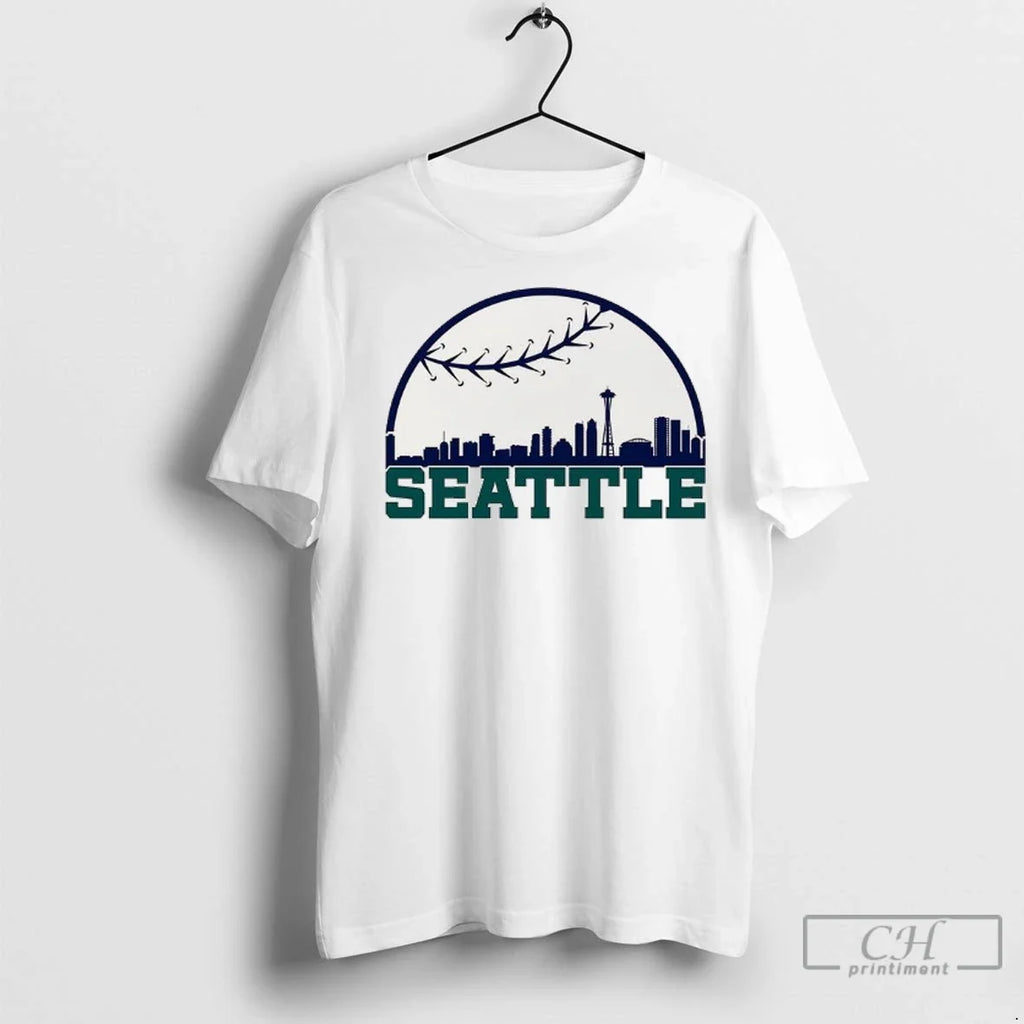 Premium Seattle Mariners Baseball Skyline - Adult & Kids T-Shirts, Sweatshirts & Hoodies apparel design preview 1