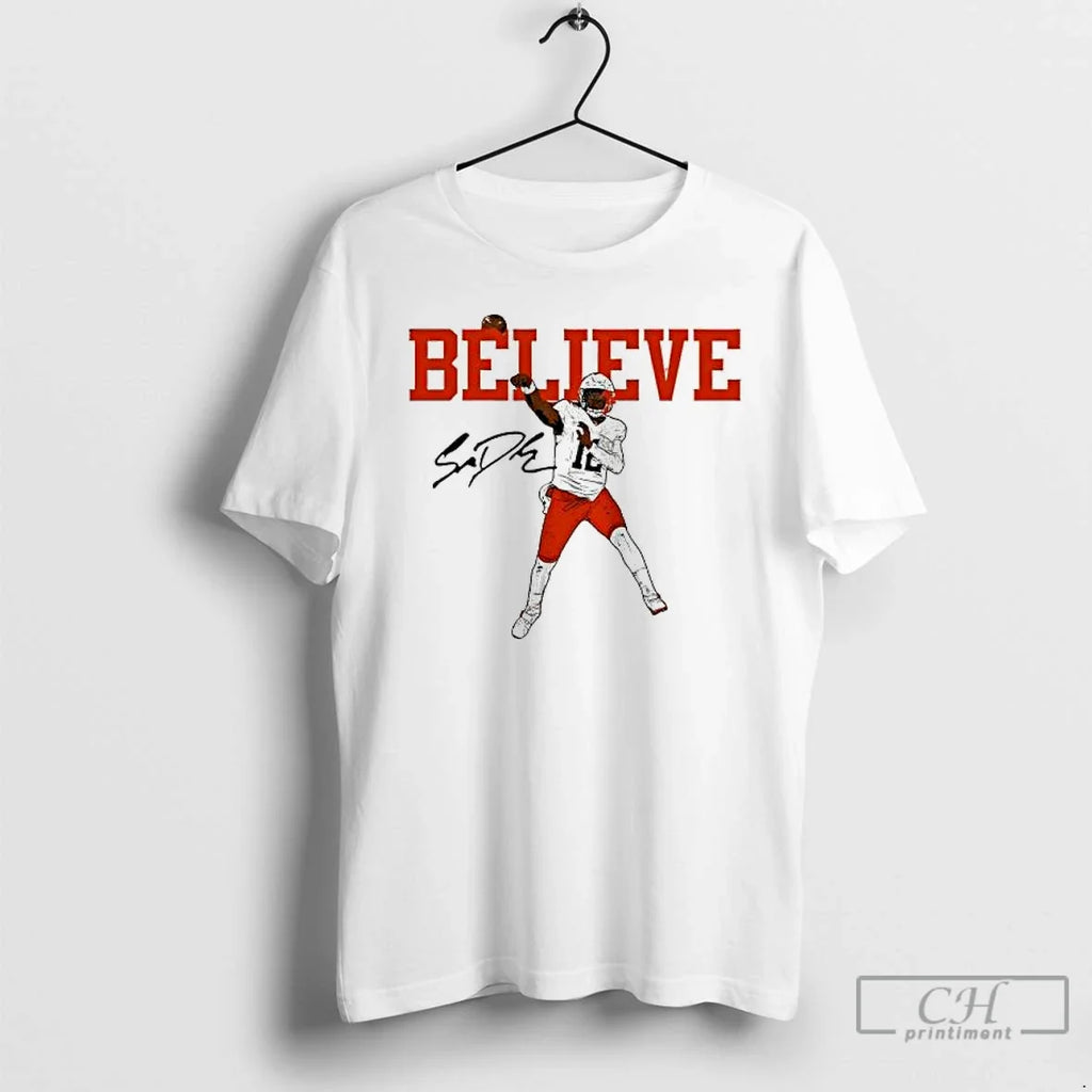 Shedeur Sanders Believe Cleveland Browns Signature - Adult & Kids T-Shirts, Sweatshirts & Hoodies apparel design preview 1