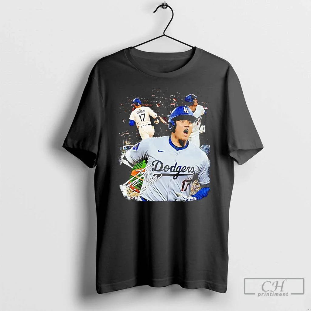Shohei Ohtani Los Angeles Dodgers Signature Vintage - Adult & Kids T-Shirts, Sweatshirts & Hoodies apparel design preview 1
