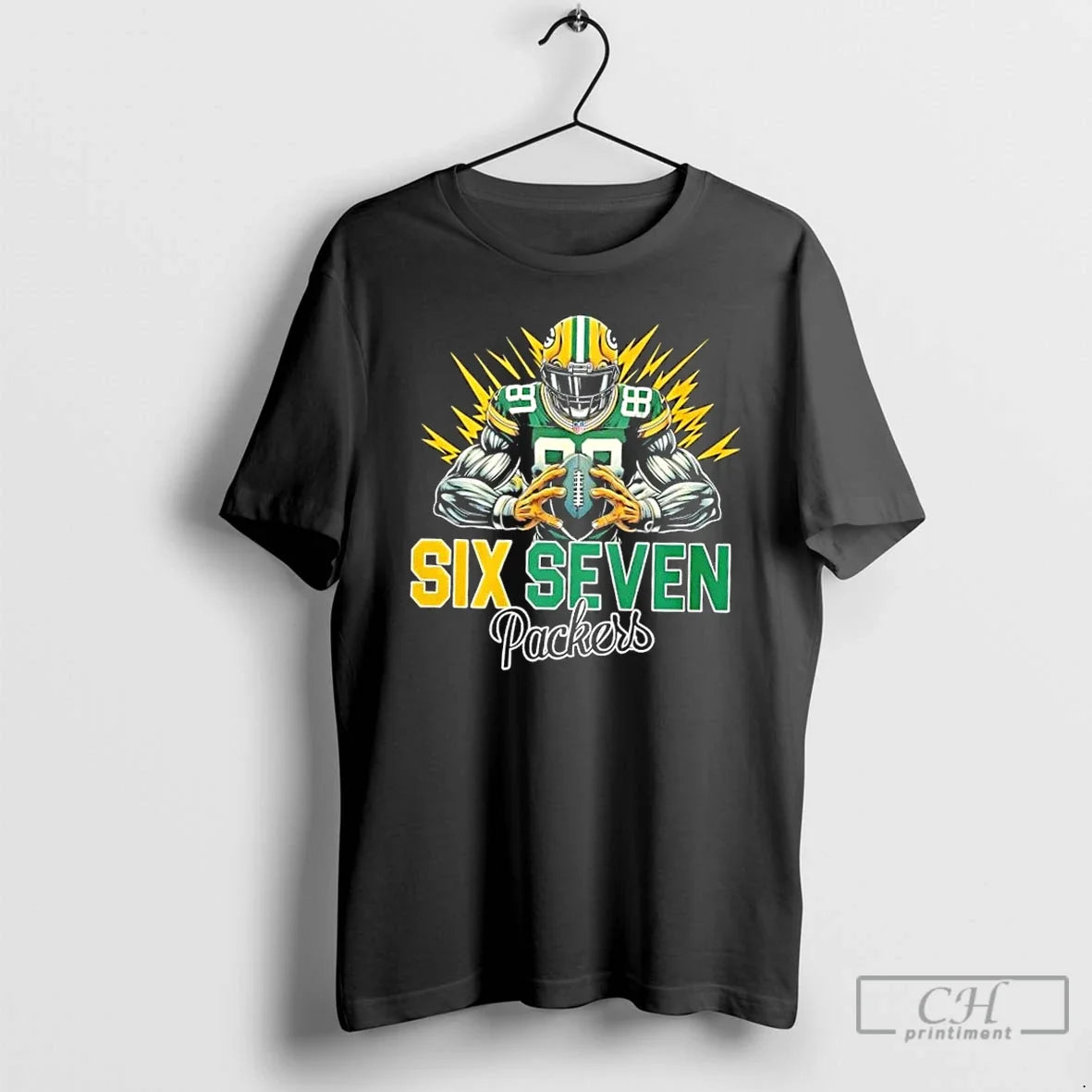 Six Seven 6 7 Green Bay Packers Football Mascot - Adult & Kids T-Shirts, Sweatshirts & Hoodies apparel design preview 1