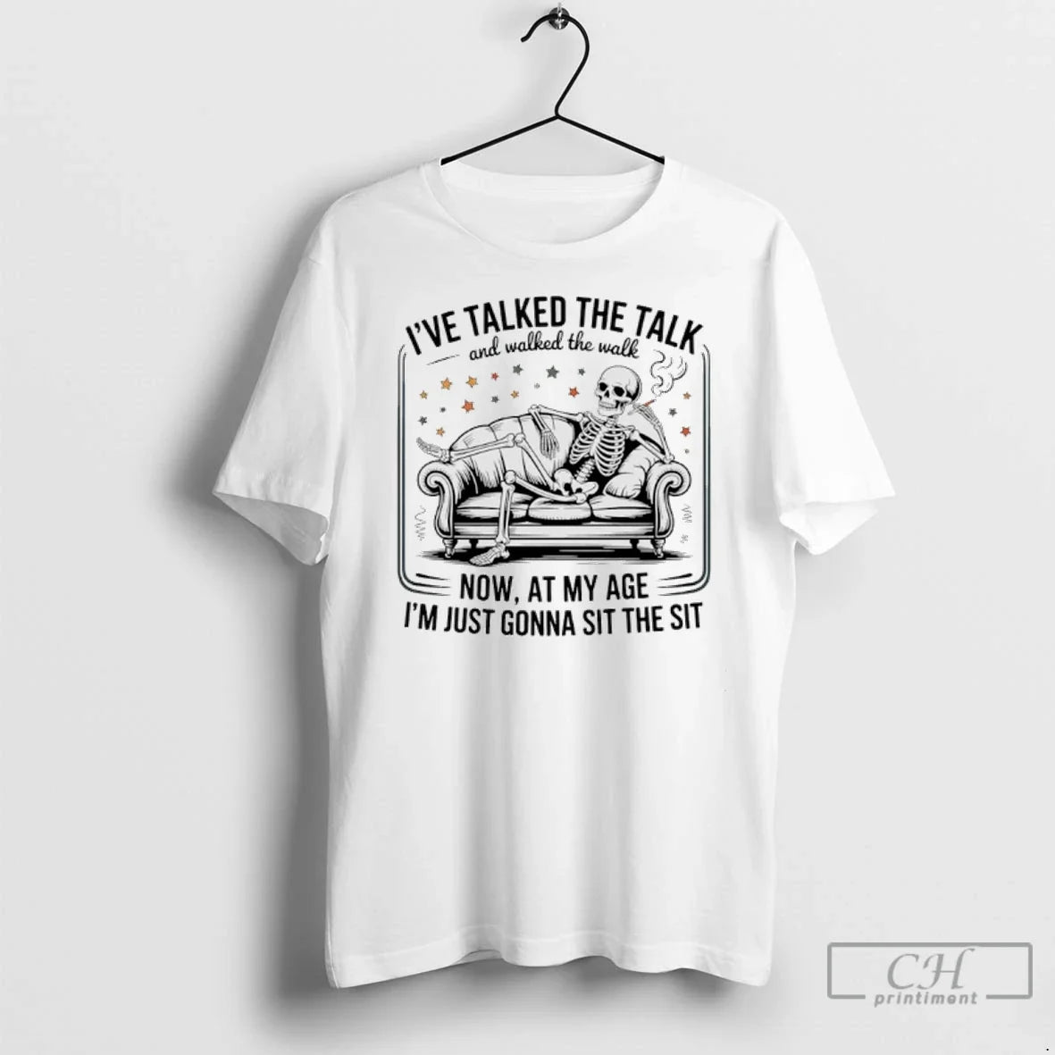 Premium Skeleton Smoking Ive Talked The Talk And - Adult & Kids T-Shirts, Sweatshirts & Hoodies apparel design preview 1