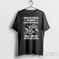 Skeleton When Life Knocks You Down Calmly Get Back Up - Adult & Kids T-Shirts, Sweatshirts & Hoodies apparel design preview 1