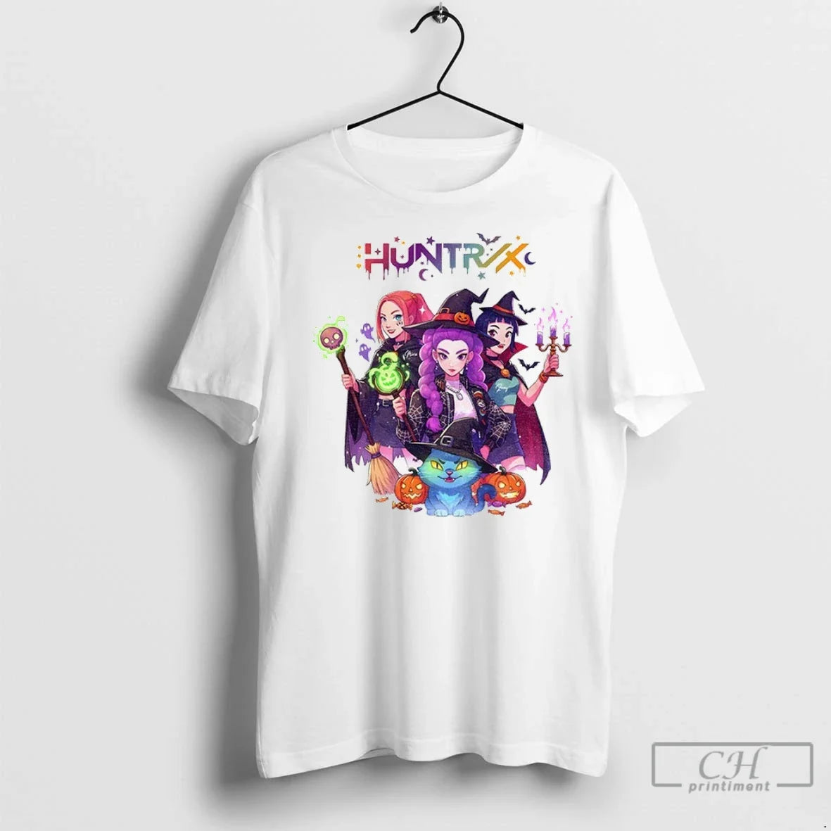 Premium Spooky Huntrix Kpop Demon Hunters Derpy Tiger - Adult & Kids T-Shirts, Sweatshirts & Hoodies apparel design preview 1
