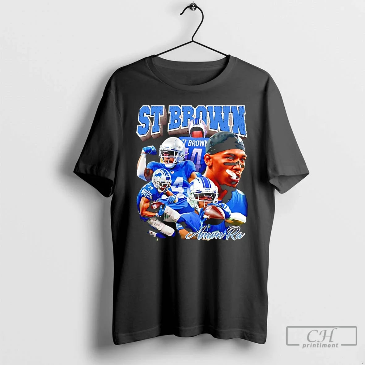 St Brown Amon Ra Detroit Lions Vintage 90s 2026 - Adult & Kids T-Shirts, Sweatshirts & Hoodies apparel design preview 1