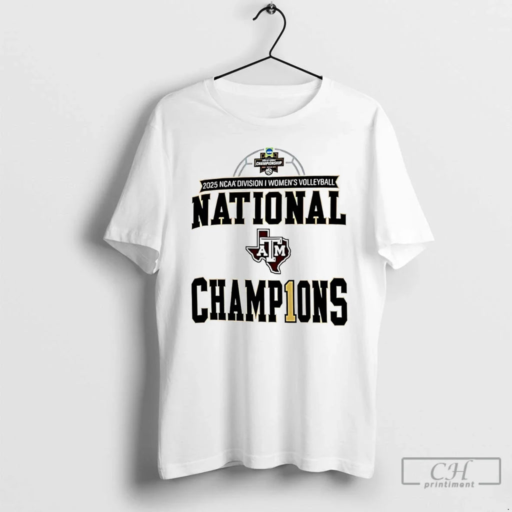 Texas Am Aggies 2025 Volleyball National Champions - Adult & Kids T-Shirts, Sweatshirts & Hoodies apparel design preview 1