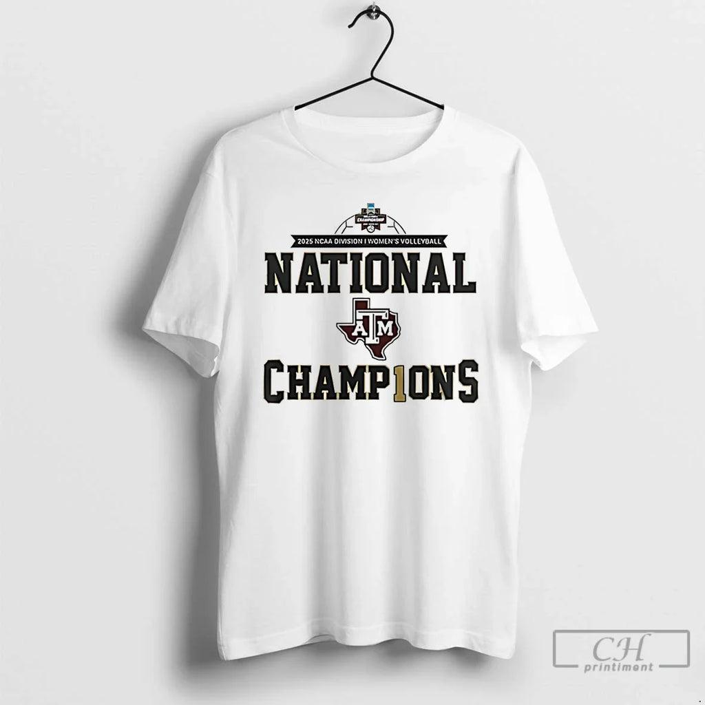 Texas Am Aggies Volleyball National Champions 2025 - Adult & Kids T-Shirts, Sweatshirts & Hoodies apparel design preview 1