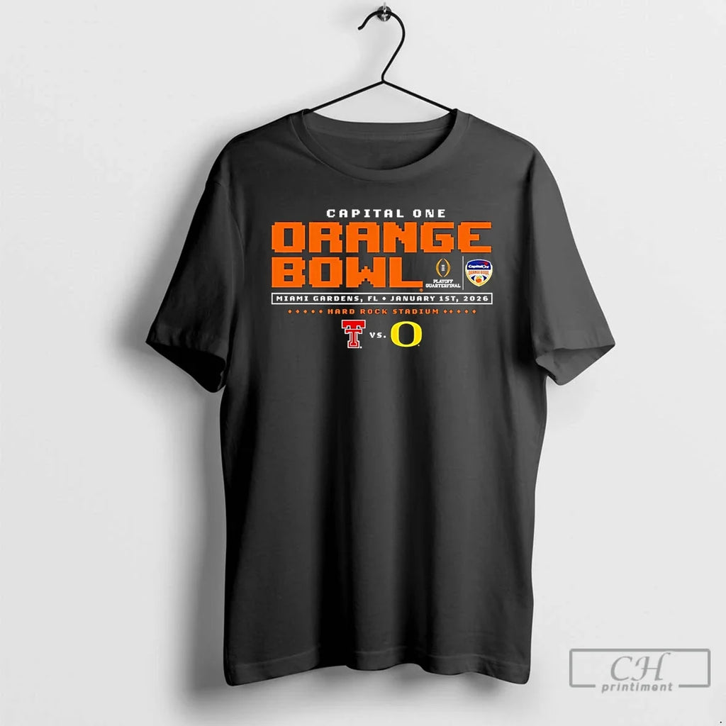 Texas Tech Vs Oregon 2025 26 Orange Bowl Duck Hunt - Adult & Kids T-Shirts, Sweatshirts & Hoodies apparel design preview 1