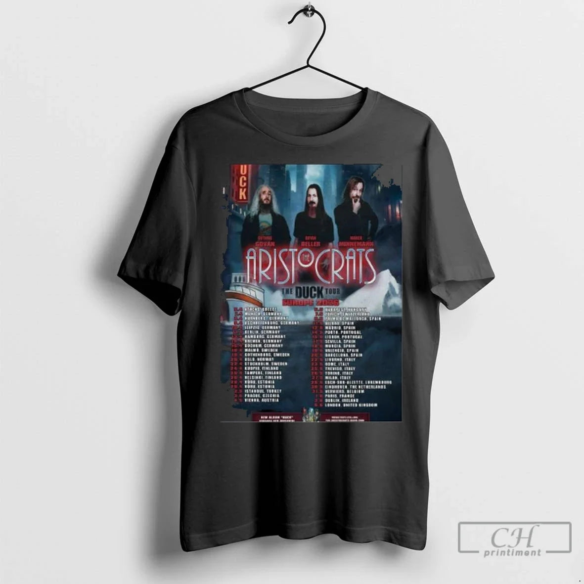 Premium The Aristocrats Duck Tour Europe 2026 Long - Adult & Kids T-Shirts, Sweatshirts & Hoodies apparel design preview 1
