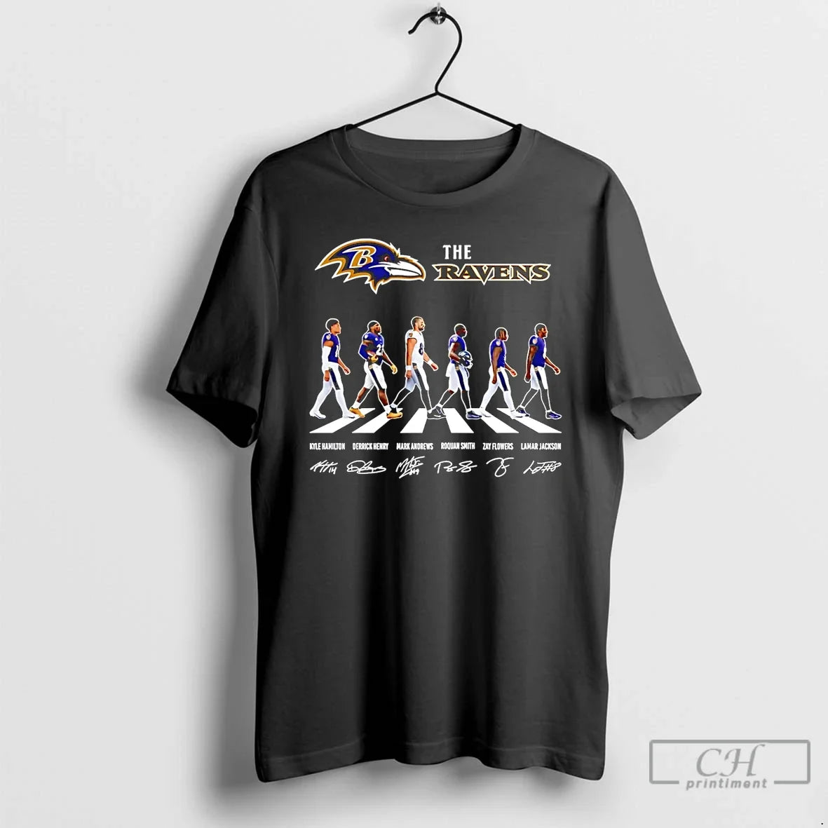 Baltimore Ravens Cross Street Signatures 2026 - Adult & Kids T-Shirts, Sweatshirts & Hoodies apparel design preview 1