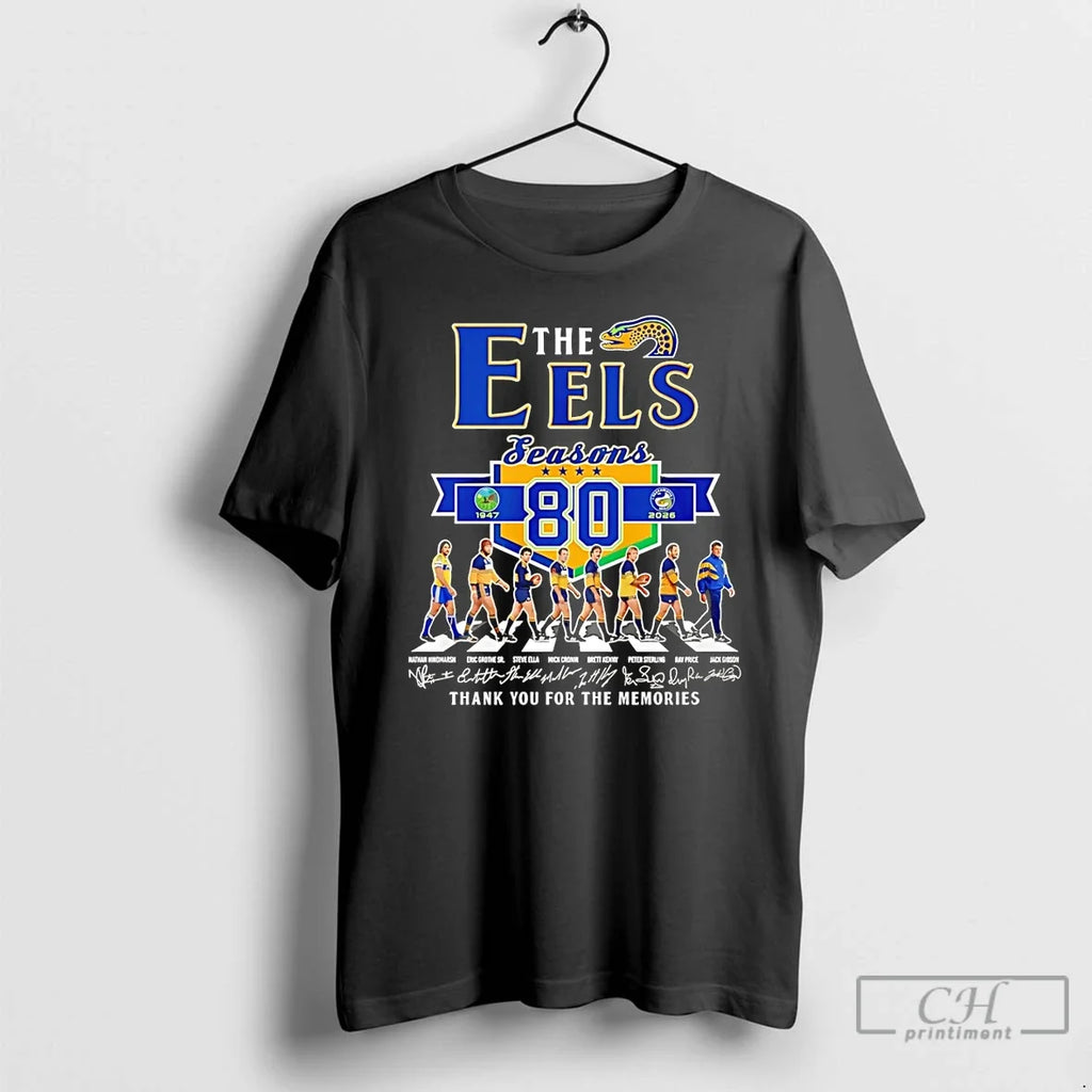 Eels Season 80th 1947 2026 Thank You Memories - Adult & Kids T-Shirts, Sweatshirts & Hoodies apparel design preview 1
