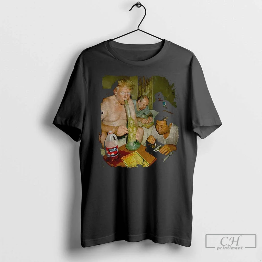 Premium Trump Kim Putin Xi 420 Party Political Weed - Adult & Kids T-Shirts, Sweatshirts & Hoodies apparel design preview 1