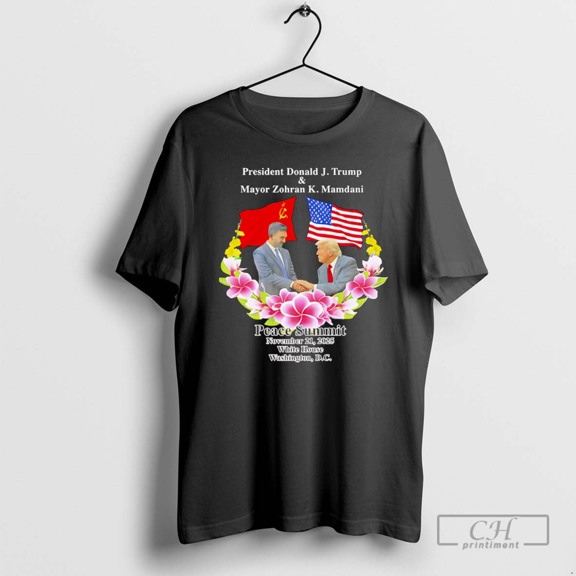 Trump Zohran Mamdani Peace Summit - Adult & Kids T-Shirts, Sweatshirts & Hoodies apparel design preview 1
