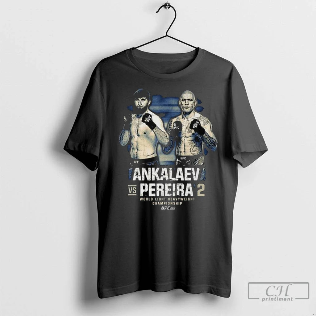 Premium Ufc 320 Ankalaev Vs Pereira 2 Bitmap Long - Adult & Kids T-Shirts, Sweatshirts & Hoodies apparel design preview 1