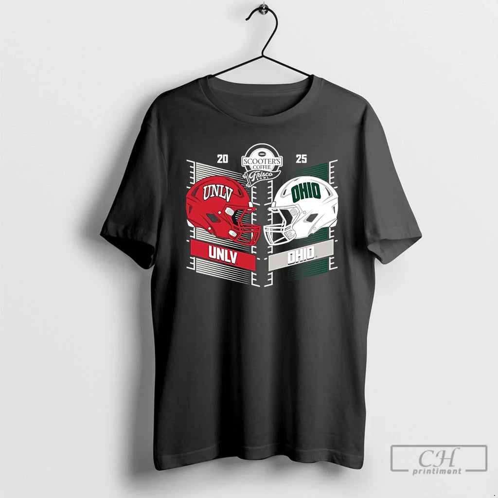 Unlv Rebels Vs Ohio Bobcats 2025 Frisco Bowl Head - Adult & Kids T-Shirts, Sweatshirts & Hoodies apparel design preview 1