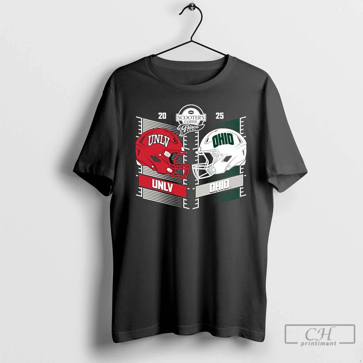 Unlv Rebels Vs Ohio Bobcats 2025 Frisco Bowl Head - Adult & Kids T-Shirts, Sweatshirts & Hoodies apparel design preview 1