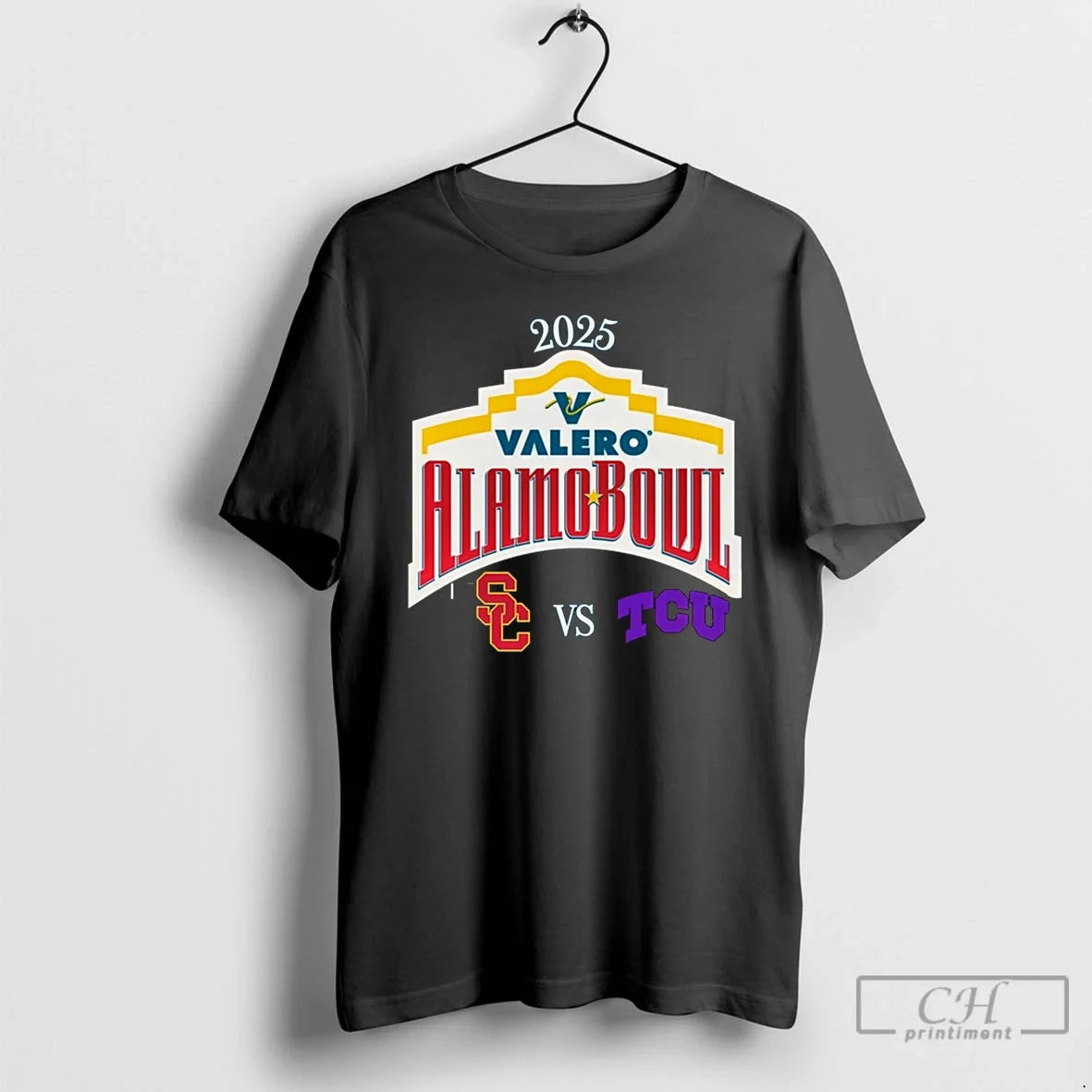 Usc Trojans Vs Tcu Horned Frogs 2025 Alamo Bowl - Adult & Kids T-Shirts, Sweatshirts & Hoodies apparel design preview 1