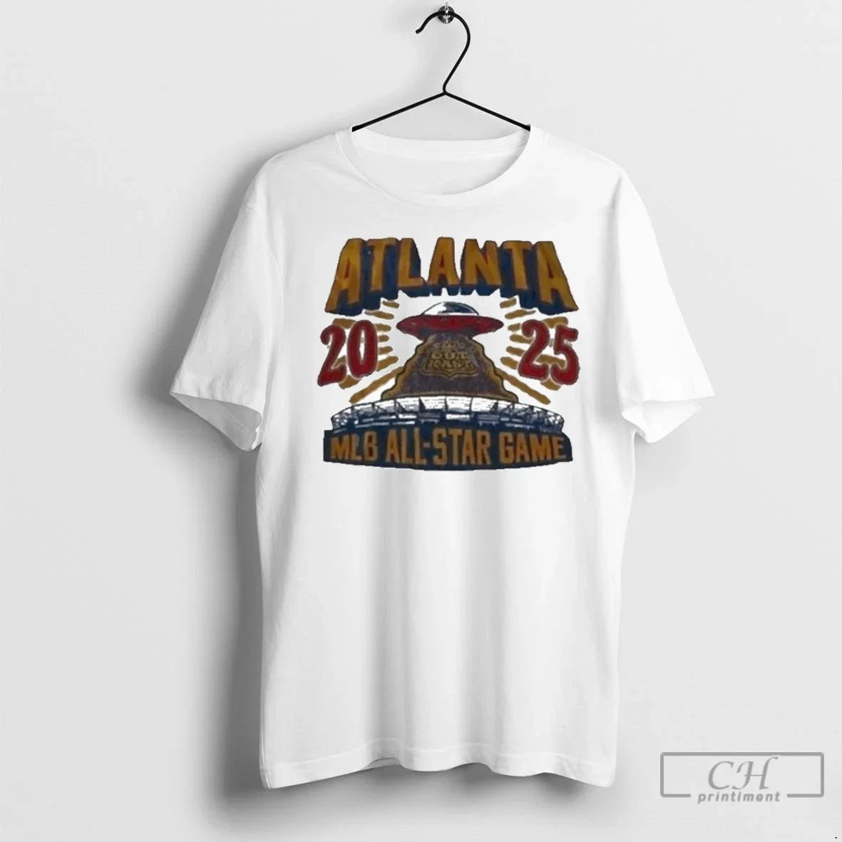 Premium Ufo Atlanta Braves Mlb All Star Game 2025 - Adult & Kids T-Shirts, Sweatshirts & Hoodies apparel design preview 1