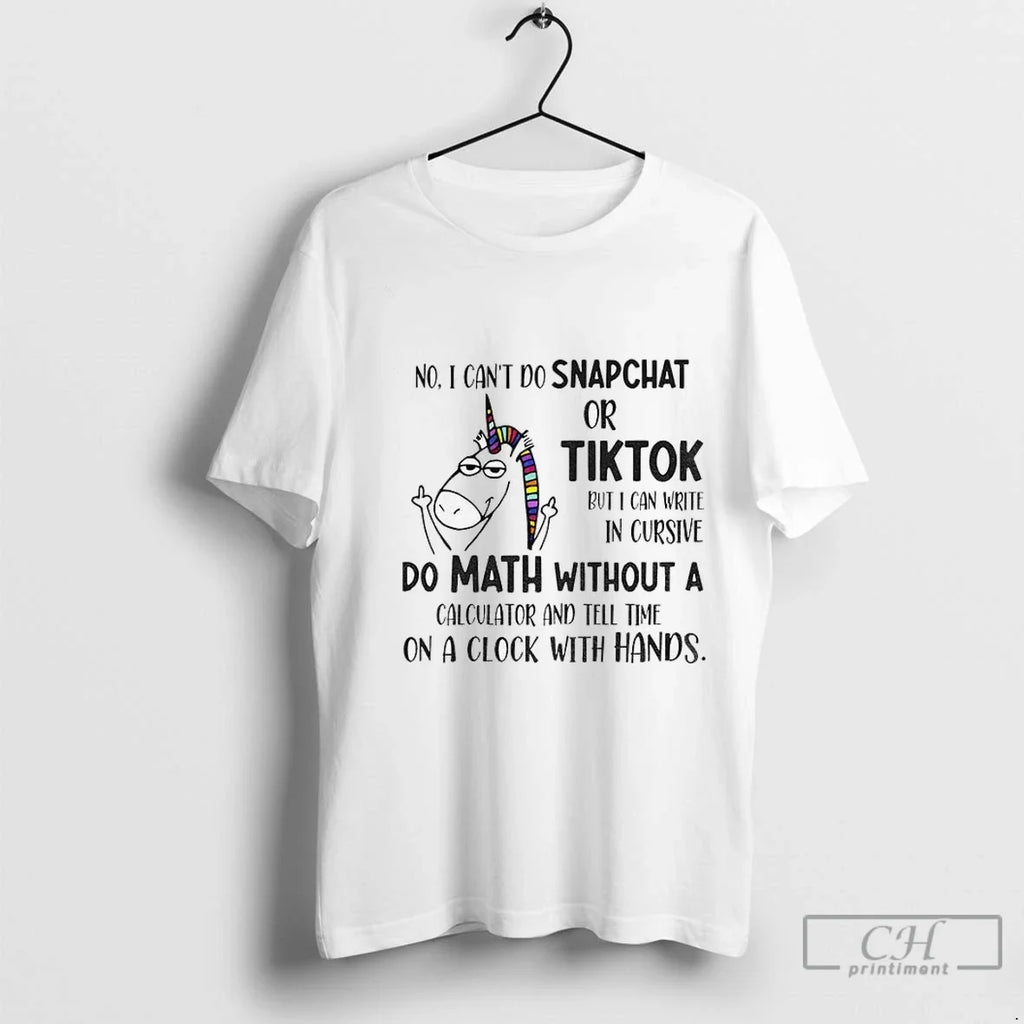 Premium Unicorn Middle Finger No I Cant Do Snapchat - Adult & Kids T-Shirts, Sweatshirts & Hoodies apparel design preview 1