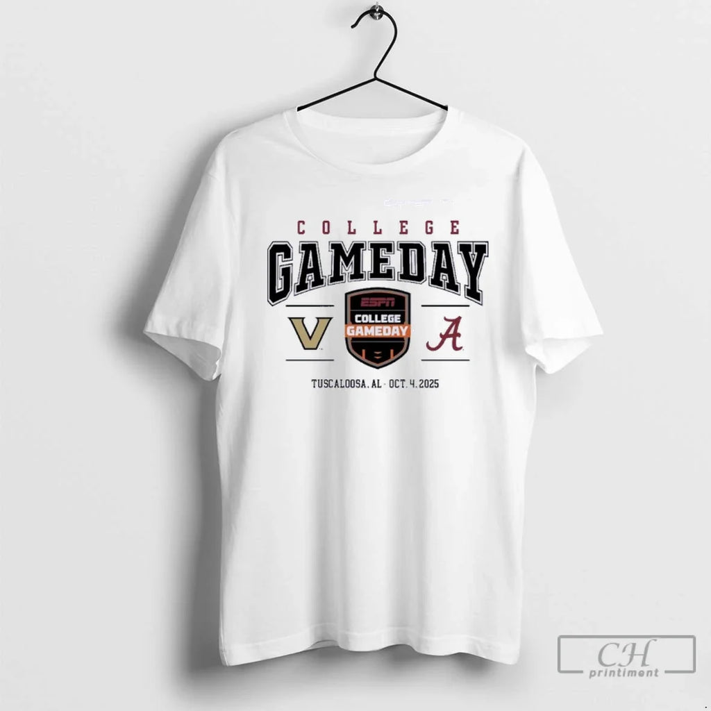 Premium Vanderbilt Vs Alabama 2025 College Gameday - Adult & Kids T-Shirts, Sweatshirts & Hoodies apparel design preview 1