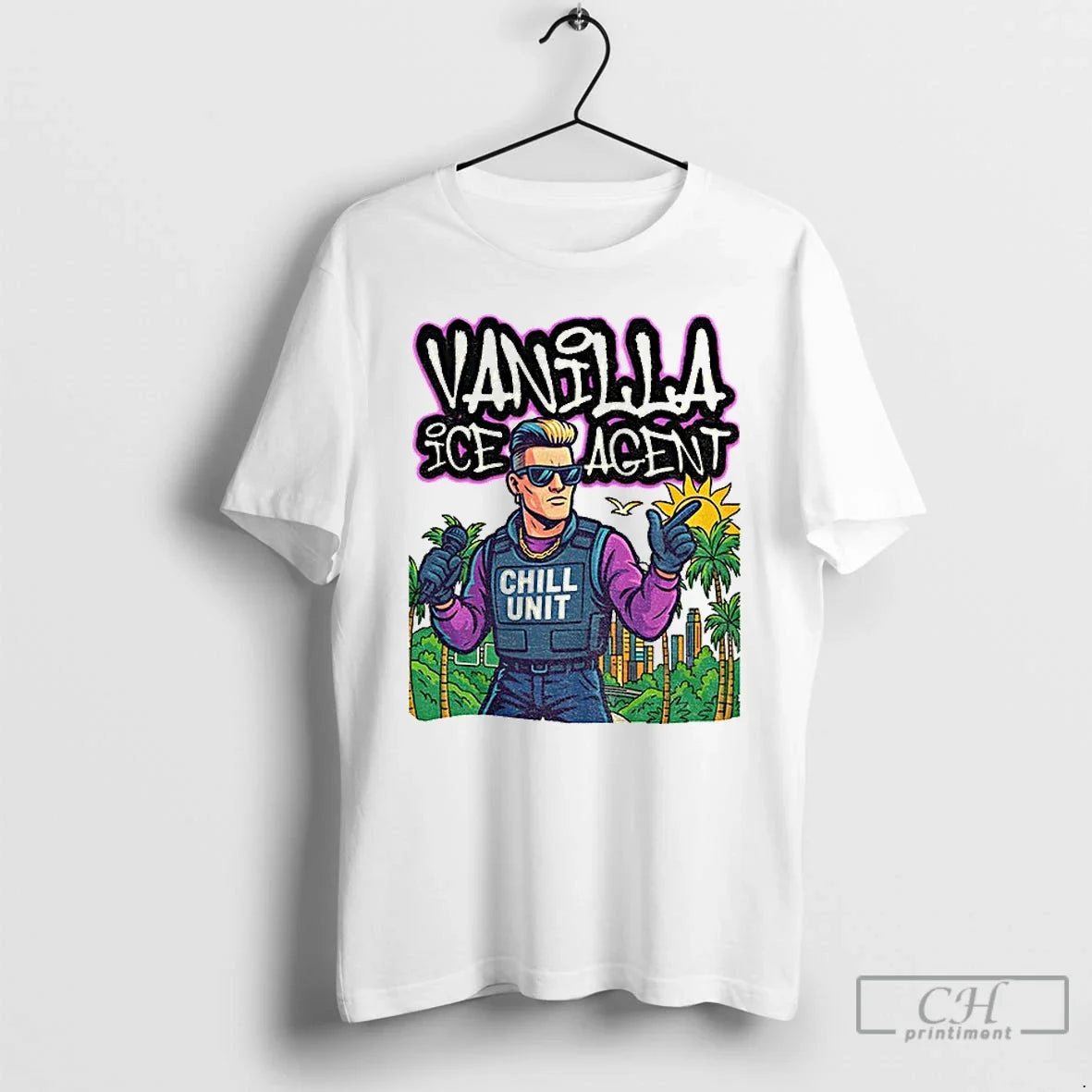 Vanilla Ice Agent Chill Unit Meme Pop Culture Parody - Adult & Kids T-Shirts, Sweatshirts & Hoodies apparel design preview 1