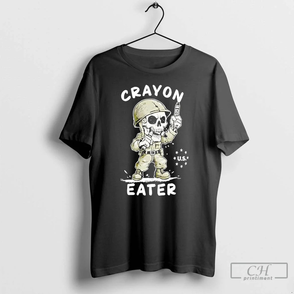 Veteran Skeleton Crayon Eater - Adult & Kids T-Shirts, Sweatshirts & Hoodies apparel design preview 1