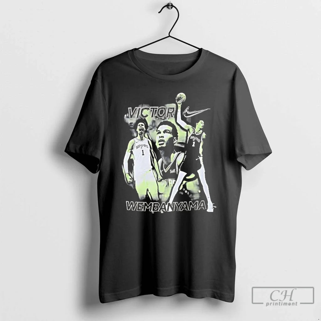 Victor Wembanyama Star Player San Antonio Spurs - Adult & Kids T-Shirts, Sweatshirts & Hoodies apparel design preview 1