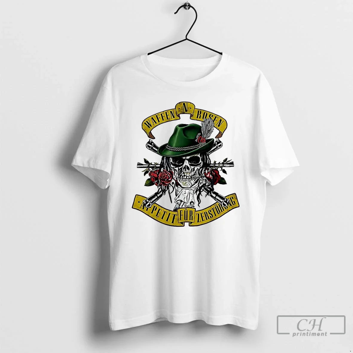 Waffen N Rosen Appetite Destruction Skull Roses - Adult & Kids T-Shirts, Sweatshirts & Hoodies apparel design preview 1