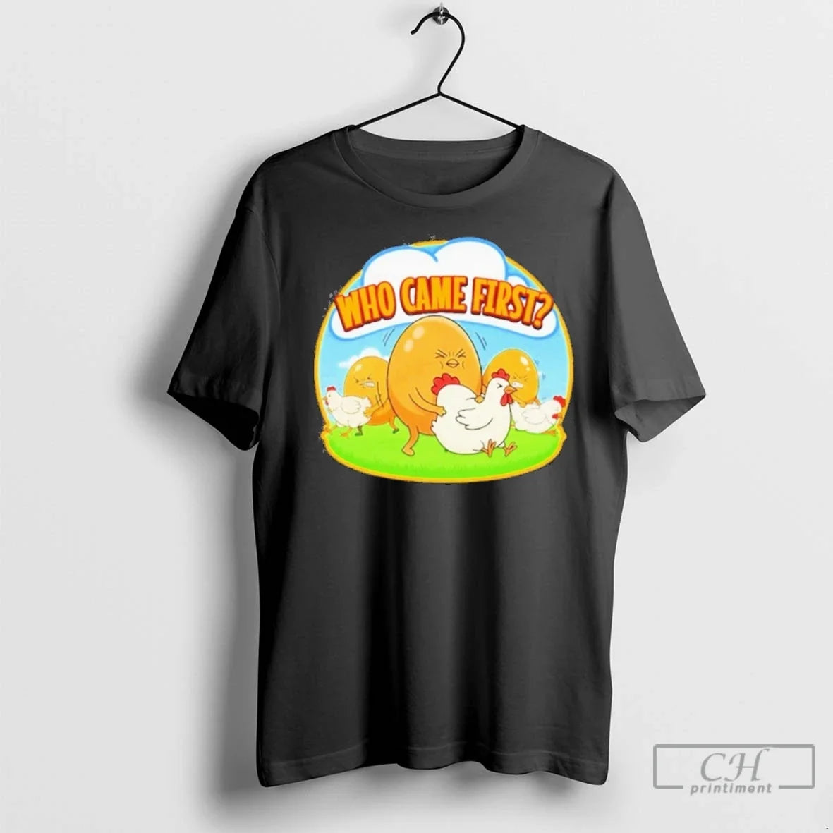 Premium Who Came First Chicken Egg - Adult & Kids T-Shirts, Sweatshirts & Hoodies apparel design preview 1