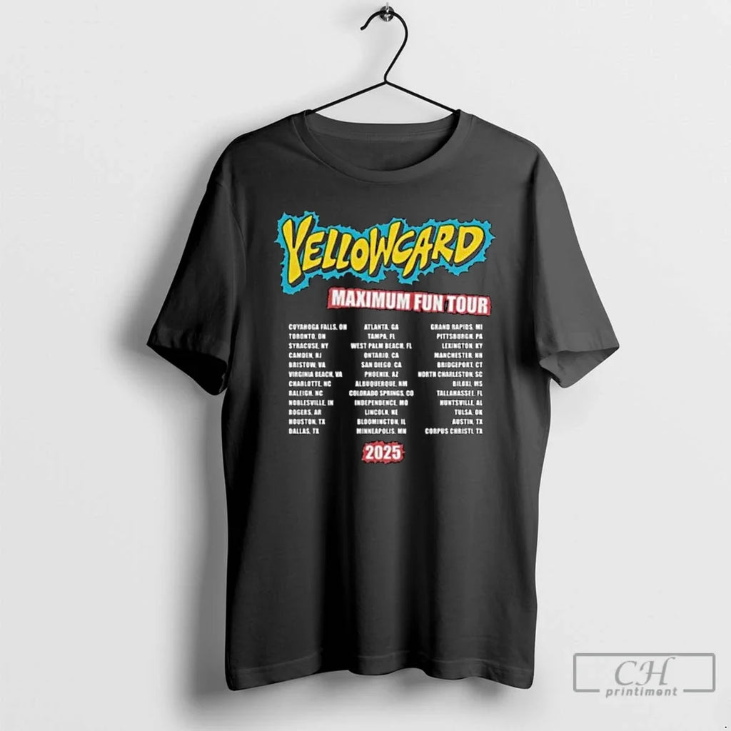 Yellowcard Maximum Fun Tour 2025 - Adult & Kids T-Shirts, Sweatshirts & Hoodies apparel design preview 1
