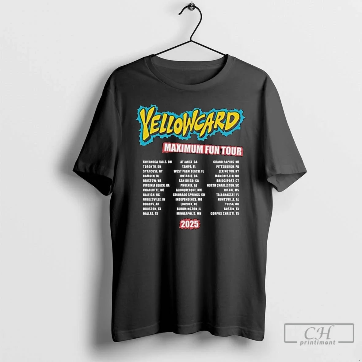Yellowcard Maximum Fun Tour 2025 - Adult & Kids T-Shirts, Sweatshirts & Hoodies apparel design preview 1