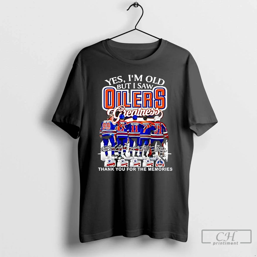 Yes Im Old But I Saw Oilers Greatness Signature 2025 - Adult & Kids T-Shirts, Sweatshirts & Hoodies apparel design preview 1