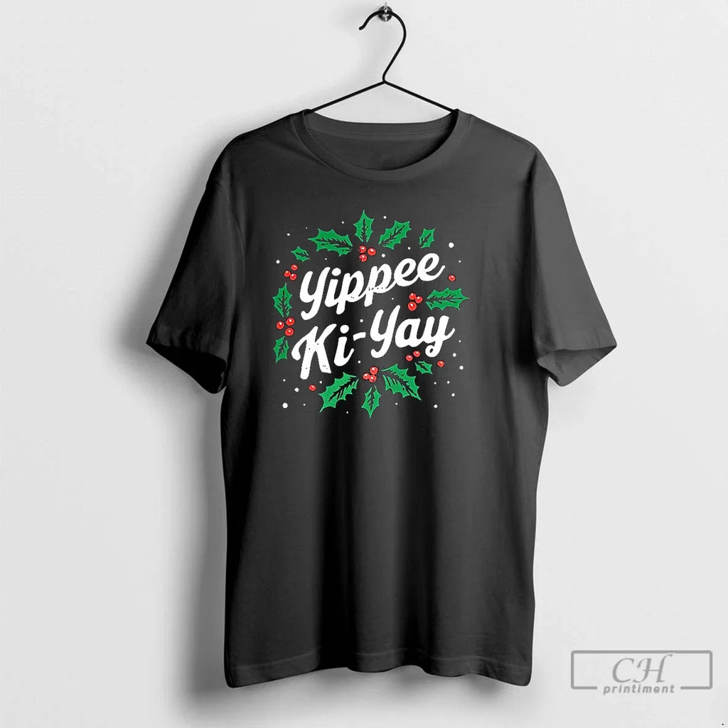 Yippee Ki Yay Laurel Wreath - Adult & Kids T-Shirts, Sweatshirts & Hoodies apparel design preview 1