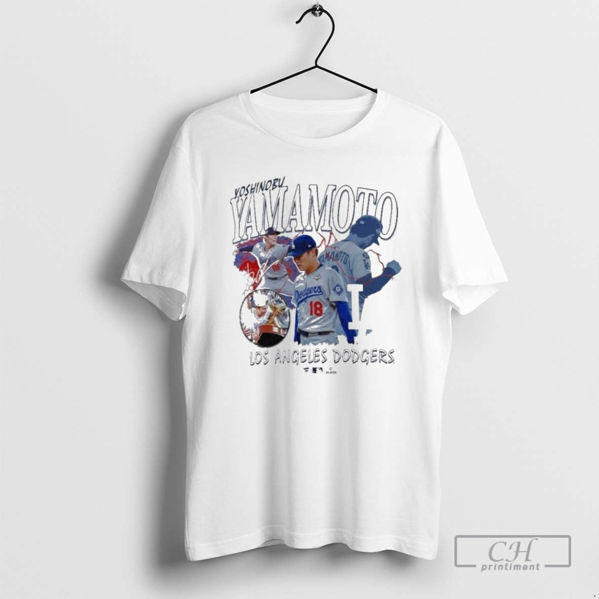 Yoshinobu Yamamoto Los Angeles Dodgers Montage Mlb - Adult & Kids T-Shirts, Sweatshirts & Hoodies apparel design preview 1
