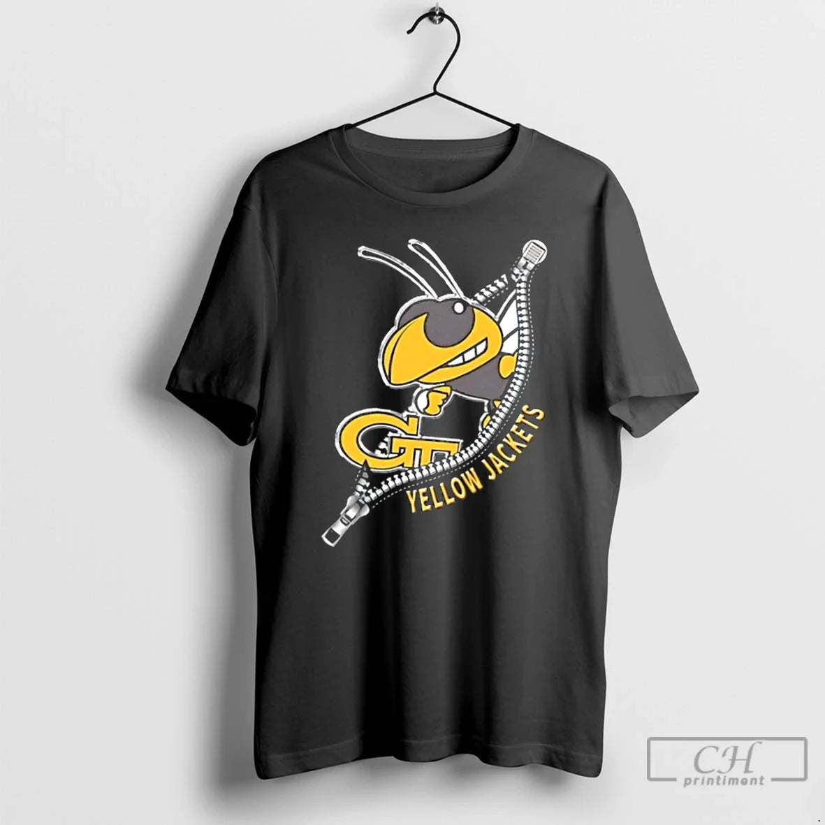 Zipper X Georgia Tech Yellow Jackets Football Logo - Adult & Kids T-Shirts, Sweatshirts & Hoodies apparel design preview 1