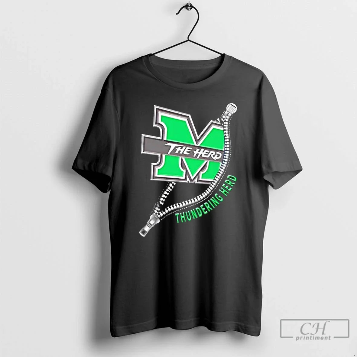 Zipper X Marshall Thundering Herd Football Logo - Adult & Kids T-Shirts, Sweatshirts & Hoodies apparel design preview 1