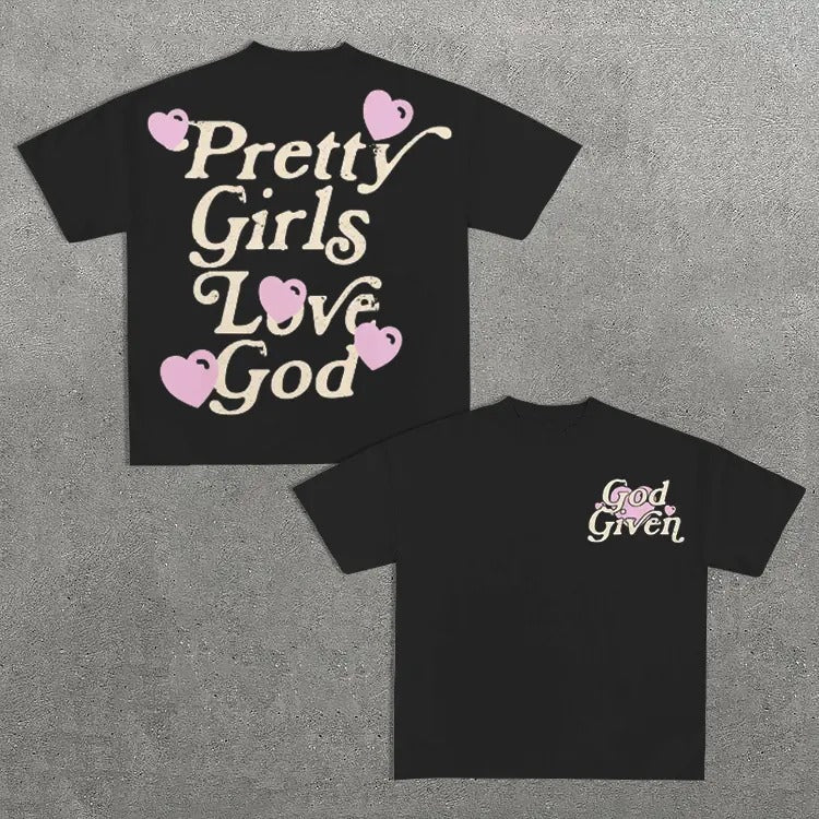 Pretty Love God Print Cotton - Adult & Kids T-Shirts, Sweatshirts & Hoodies apparel design preview 1