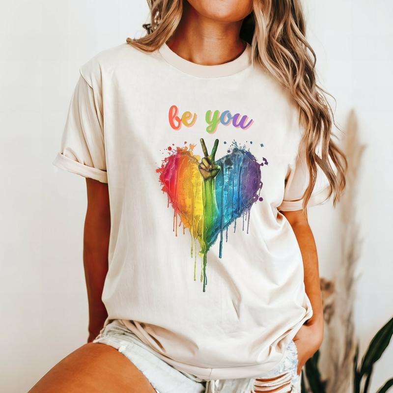 Pride Heart SweaterBe You Rainbow LGBT Funny - Adult & Kids T-Shirts, Sweatshirts & Hoodies apparel design preview 1