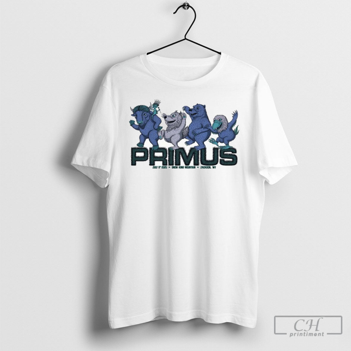 Primus July 8 2025 Snow King Mountain In Jackson Wy - Adult & Kids T-Shirts, Sweatshirts & Hoodies apparel design preview 1