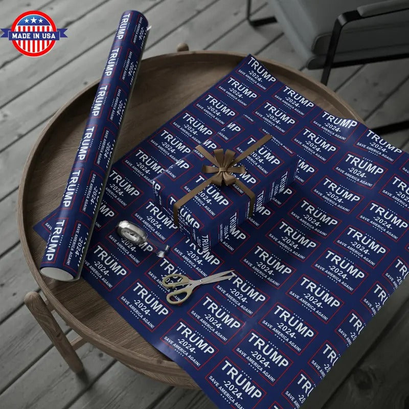 Pro Trump 2024 Save American Again Wrapping Paper - Adult & Kids T-Shirts, Sweatshirts & Hoodies apparel design preview 1