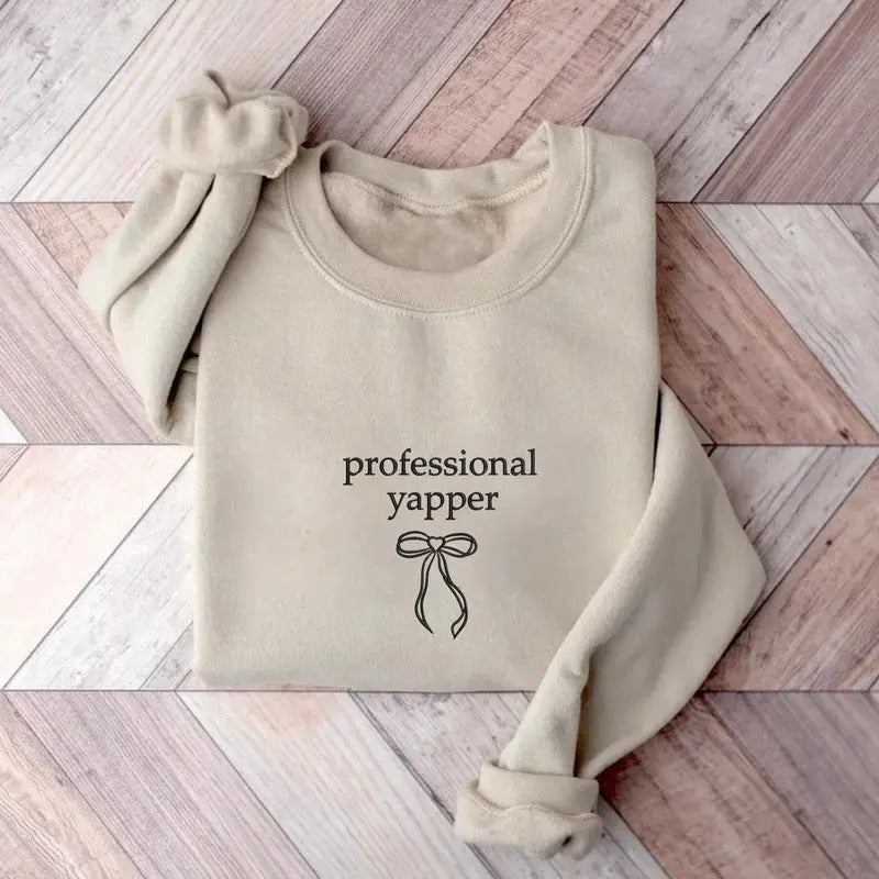 Professional Yapper Coquette Funny Basic Cute Her - Adult & Kids T-Shirts, Sweatshirts & Hoodies apparel design preview 1